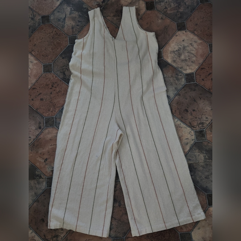 WORLD MARKET SIZE XL. Sleeveless Cream Jumpsuit - Picture 2 of 11